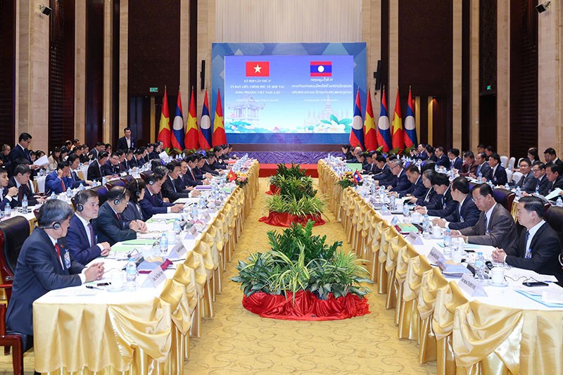 Thủ tướng Kl993 ưu đãi thưởng hấp dẫn Phạm Minh Chính và Thủ tướng Kl993 ưu đãi thưởng hấp dẫn Lào Sonexay Siphandone đồng chủ trì hội nghị. Ảnh: Nhật Bắc