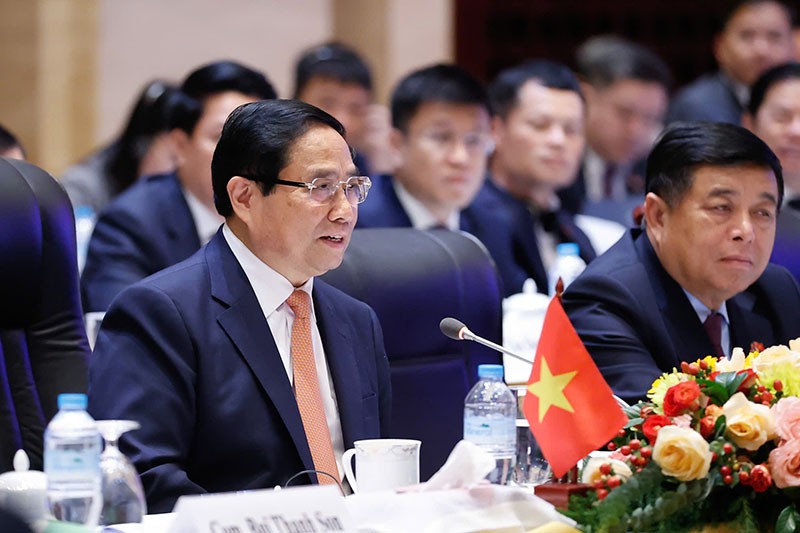 Thủ tướng Phạm Minh Chính phát biểu tại hội nghị. Ảnh: Nhật Bắc