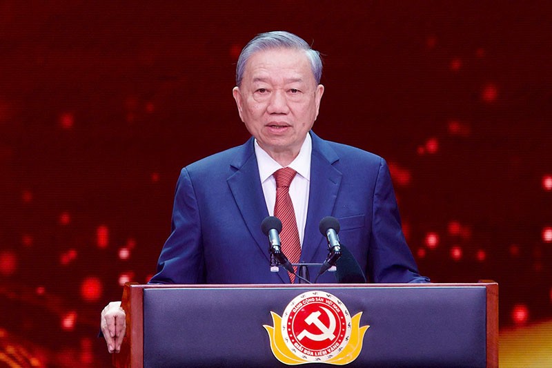Tổng Bí thư Tô Lâm phát biểu tại buổi lễ. Ảnh: Chí Cường