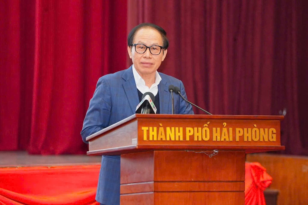 Ông Lê Tiến Châu, Bí thư Thành ủy Hải Phòng phát biểu tại Hội nghị