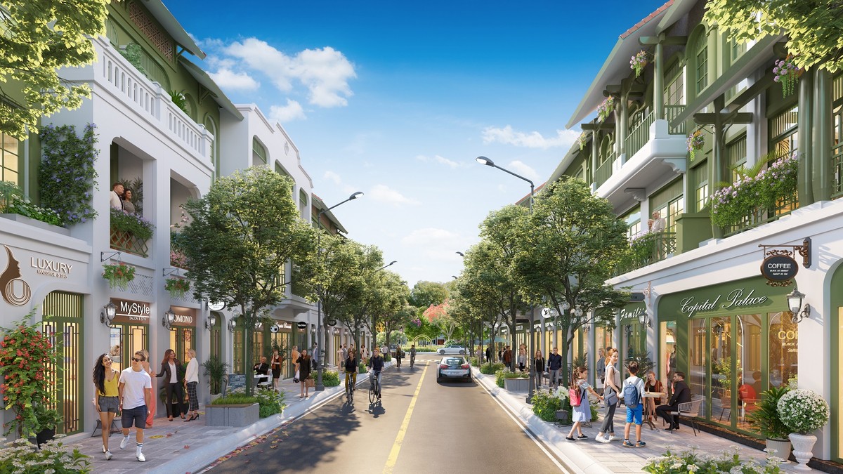 Trên một trục dọc mỗi townhouse, biệt thự tại phân khu Kim Ngân 1 sẽ mang một thiết kế riêng (Ảnh phối cảnh minh họa: Sun Property)