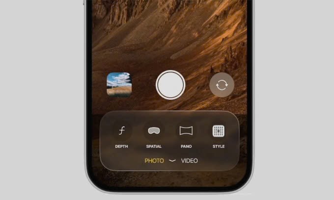 Thiết kế giao diện ứng dụng chụp ảnh được cho là của iOS 19. Ảnh: Macrumors