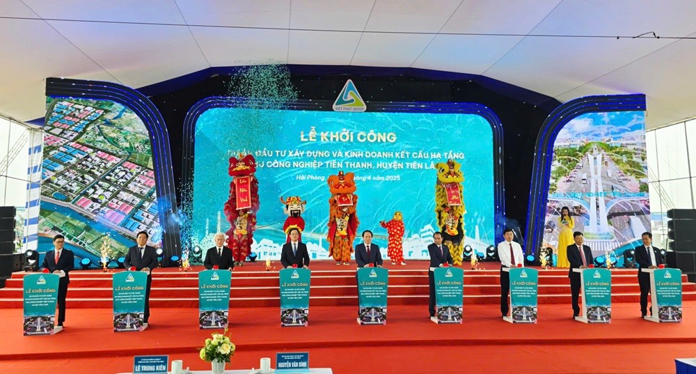 Lễ khởi công Dự án Kl99ok phiên bản mới xây dựng và Kl992 VIP Trang Chủ 2026 kết cấu Kl99kl ưu đãi độc quyền khu công nghiệp Tiên Thanh. Ảnh: Thanh Sơn