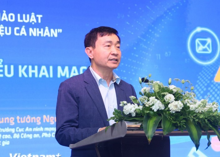 Trung tướng Nguyễn Minh Chính - Cục trưởng Cục An ninh mạng và Phòng, chống Kl99ok khuyến mãi lớn sử dụng công nghệ cao (A05 -Bộ Công an), Phó Chủ tịch thường trực NCA. (Ảnh: Minh Sơn)
