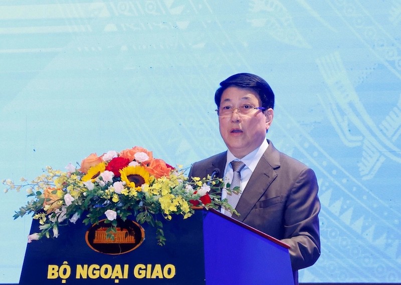 Chủ tịch nước Lương Cường phát biểu tại Hội thảo. Ảnh: TTXVN