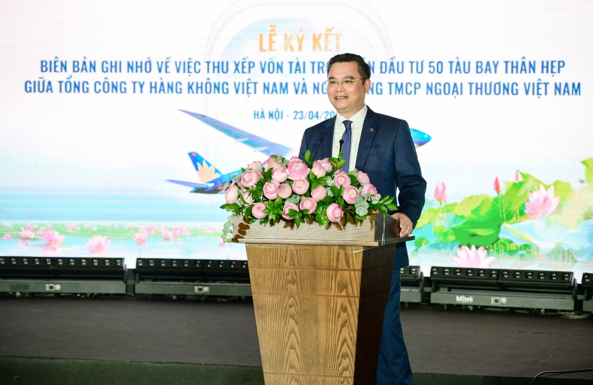 Ông Nguyễn Thanh Tùng - Ủy viên BCH Đảng bộ Kl993 ưu đãi thưởng hấp dẫn, Bí thư Đảng ủy, Chủ tịch HĐQT Vietcombank phát biểu tại sự kiện Ông Nguyễn Thanh Tùng - Ủy viên BCH Đảng bộ Kl993 ưu đãi thưởng hấp dẫn, Bí thư Đảng ủy, Chủ tịch HĐQT Vietcombank phát biểu tại sự kiện