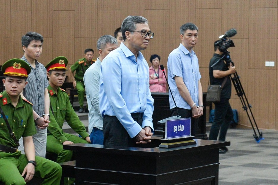 Cựu Thứ trưởng Bộ Công thương Hoàng Quốc Vượng tại phiên tòa sơ thẩm.