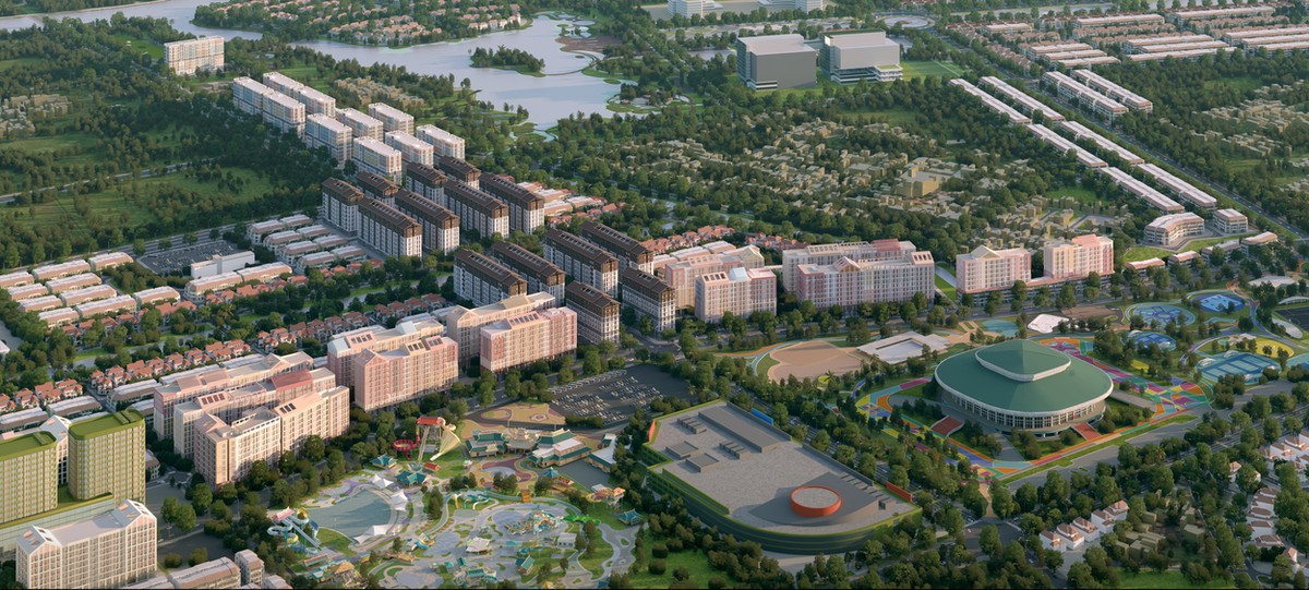 Các căn hộ cao tầng Park Residence tọa lạc tại vị trí tâm điểm sôi động bậc nhất dự án (Ảnh: Sun Property)