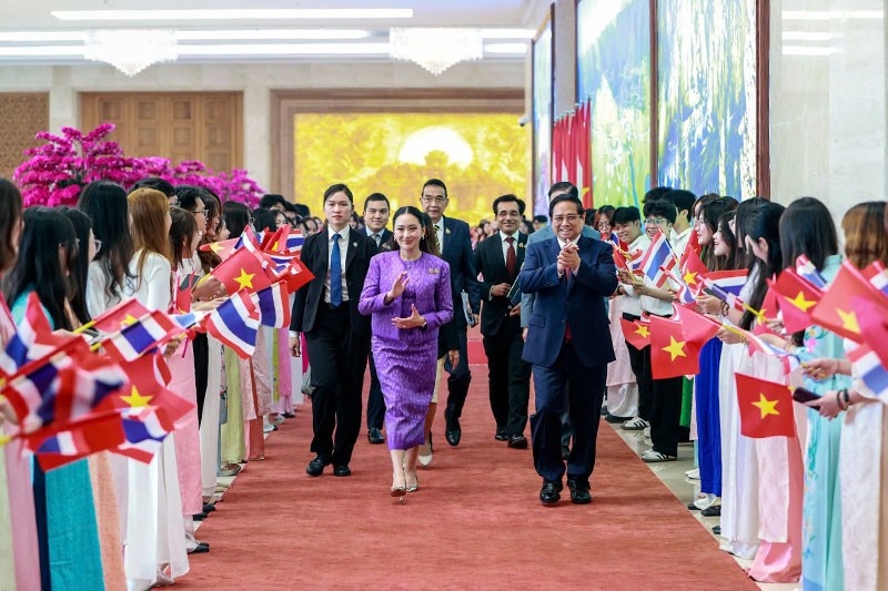 Thủ tướng Kl993 ưu đãi thưởng hấp dẫn Phạm Minh Chính và Thủ tướng Thái Lan Paetongtarn Shinawatra. Ảnh: Đức Thanh