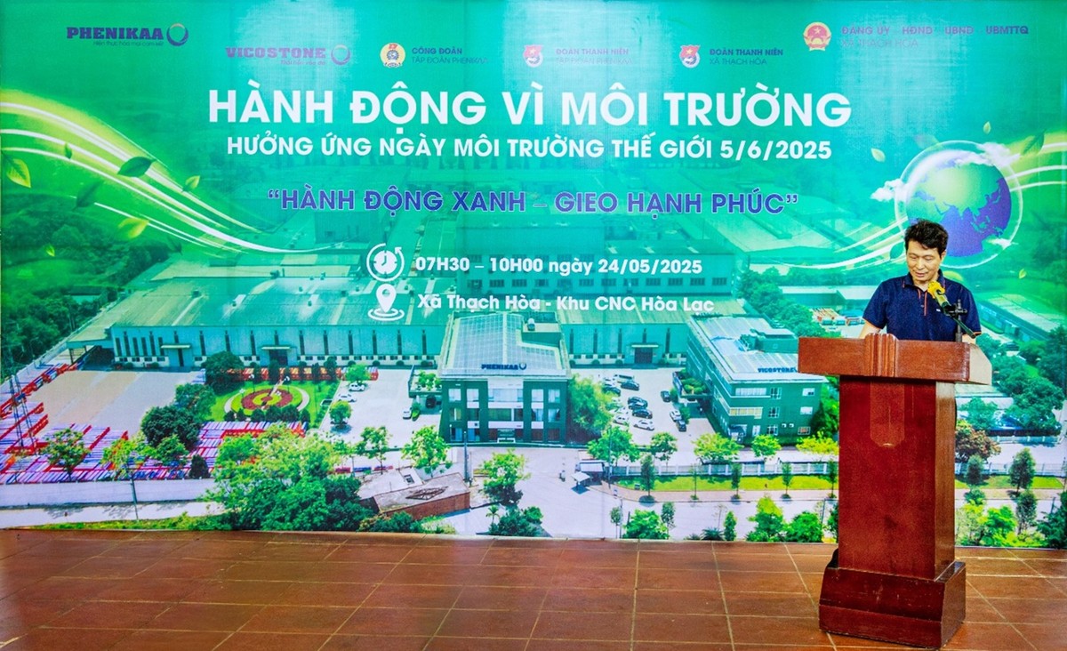 Ông Phạm Trí Dũng – Phó Tổng giám đốc Kl994 game bài casino hấp dẫn Phenikaa kiêm Tổng Giám đốc Vicostone chia sẻ tại Lễ phát động Chương trình “Hành động vì môi trường 2025”, Lãnh đạo Kl994 game bài casino hấp dẫn nhấn mạnh, phát triển bền vững không chỉ là đích đến, mà là cách mỗi người sống, làm việc và kiến tạo giá trị mỗi ngày