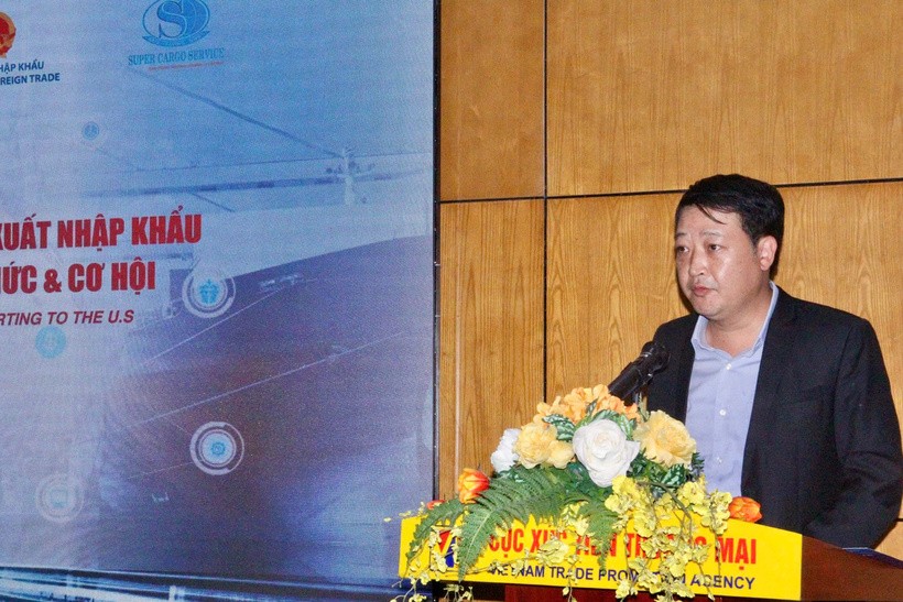 Ông Bùi Quang Hưng, Phó cục trưởng Cục Xúc tiến thương mại (Bộ Công thương) tại Hội thảo sáng 19/6.