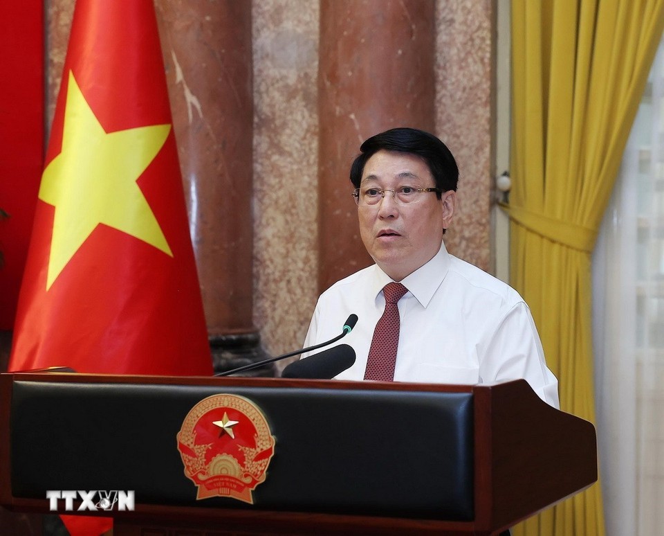 Chủ tịch nước Lương Cường khẳng định, báo chí đã góp phần xuất sắc vào các thành tựu to lớn, vĩ đại có ý nghĩa lịch sử của đất nước. Ảnh: TTXVN