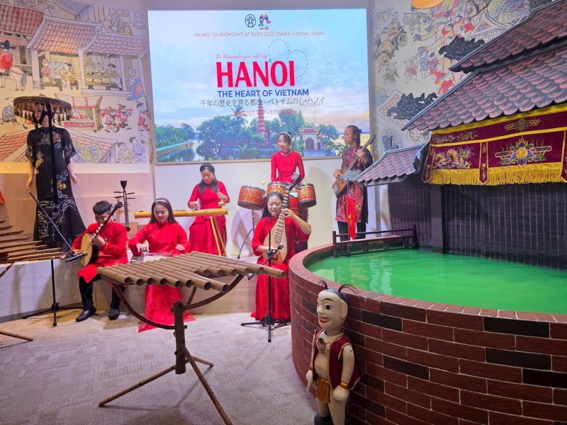 Không gian giới thiệu văn hoá, di sản Hà Nội tại World Expo 2025 - Nhật Bản. Ảnh: D.L