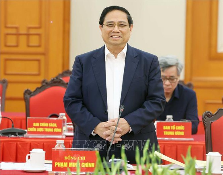 Đồng chí Phạm Minh Chính, Ủy viên Bộ Kl991.com tải ứng dụng, Bí thư Đảng ủy Kl993 ưu đãi thưởng hấp dẫn, Thủ tướng Kl993 ưu đãi thưởng hấp dẫn phát biểu tại buổi làm việc của Bộ Kl991.com tải ứng dụng với Ban Thường vụ Đảng ủy Kl993 ưu đãi thưởng hấp dẫn - Ảnh: TTXVN