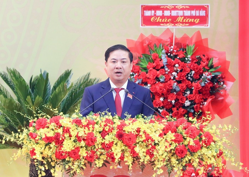Bí thư Đà Nẵng, ông Lương Nguyễn Minh Triết phát biểu bế mạc Đại hội Đảng bộ Thành phố.