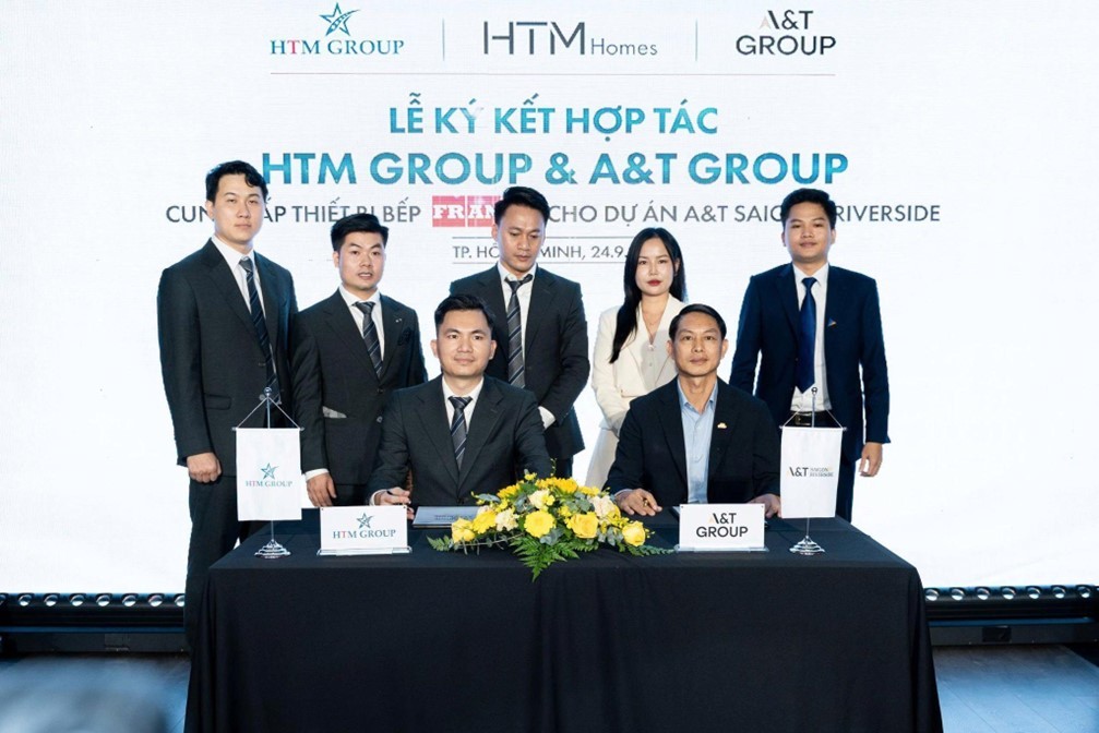 Lễ ký kết hợp tác cung cấp thiết bị bếp Franke cho dự án A&amp;T Saigon Riverside giữa Chủ Kl99ok phiên bản mới A&amp;T Group và HTM Group vào ngày 24/09/2025