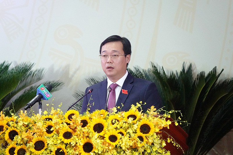 Bí thư Tỉnh ủy Đồng Tháp Lê Quốc Phong phát biểu khai mạc Đại hội