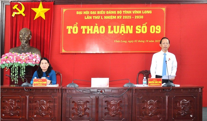 Phó Chủ tịch UBND tỉnh Vĩnh Long Nguyễn Trúc Sơn đóng góp ý kiến vào Văn kiện Đại hội đại biểu Đảng bộ tỉnh Vĩnh Long lần thứ I nhiệm kỳ 2025 - 2030