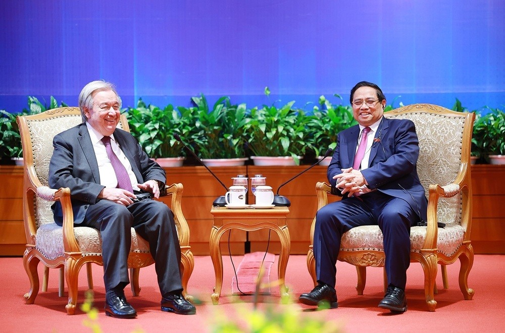 Tổng thư ký Liên hợp quốc khẳng định rất trông đợi và tin tưởng Việt Nam phát huy vai trò, vị thế, uy tín đó để đóng góp vào xây dựng cấu trúc quan hệ quốc tế mới.