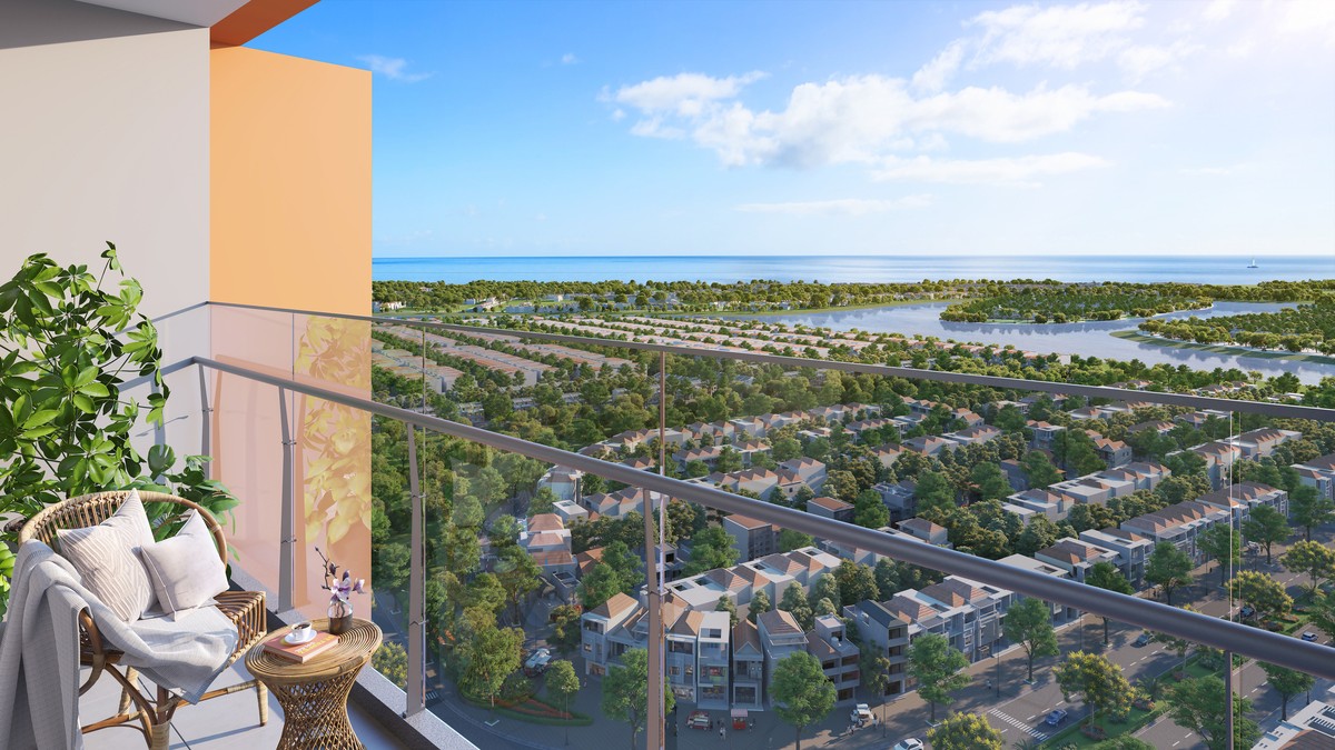 Cora Tower mở ra tầm nhìn rộng mở, kết nối thiên nhiên. (Ảnh phối cảnh: Sun Property)
