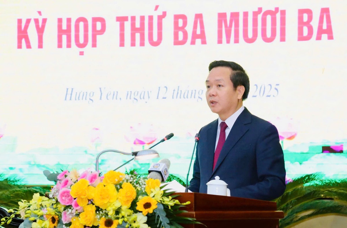 Phó Bí thư Tỉnh ủy, Chủ tịch UBND tỉnh Hưng Yên Phạm Quang Ngọc phát biểu nhận nhiệm vụ.