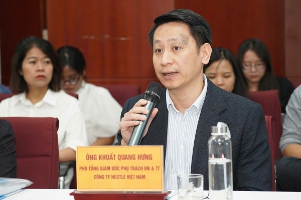 Ông Khuất Quang Hưng, Phó Tổng Giám đốc phụ trách Đối ngoại và Truyền thông, Công ty Nestlé Việt Nam chia sẻ.