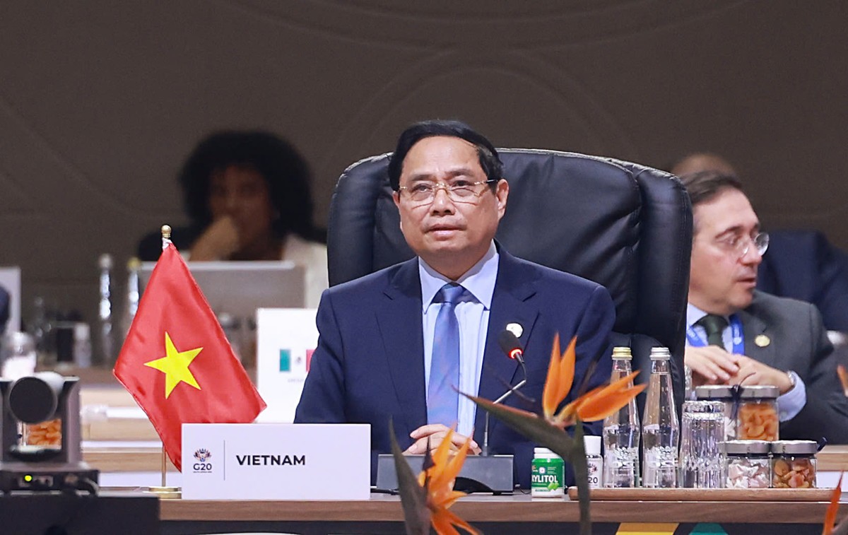 Thủ tướng Phạm Minh Chính phát biểu tại phiên thảo luận. Ảnh: VGP/Nhật Bắc
