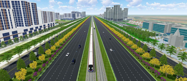 Phối cảnh tuyến đường kết nối Đông - Tây thành phố Hải Phòng.