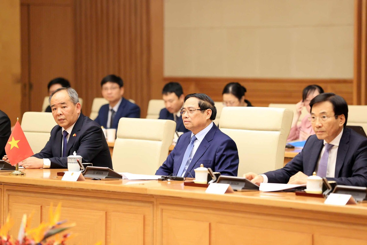 Thủ tướng Phạm Minh Chính phát biểu tại hội kiến. Ảnh: Đức Thanh Thủ tướng Phạm Minh Chính phát biểu tại hội kiến. Ảnh: Đức Thanh
