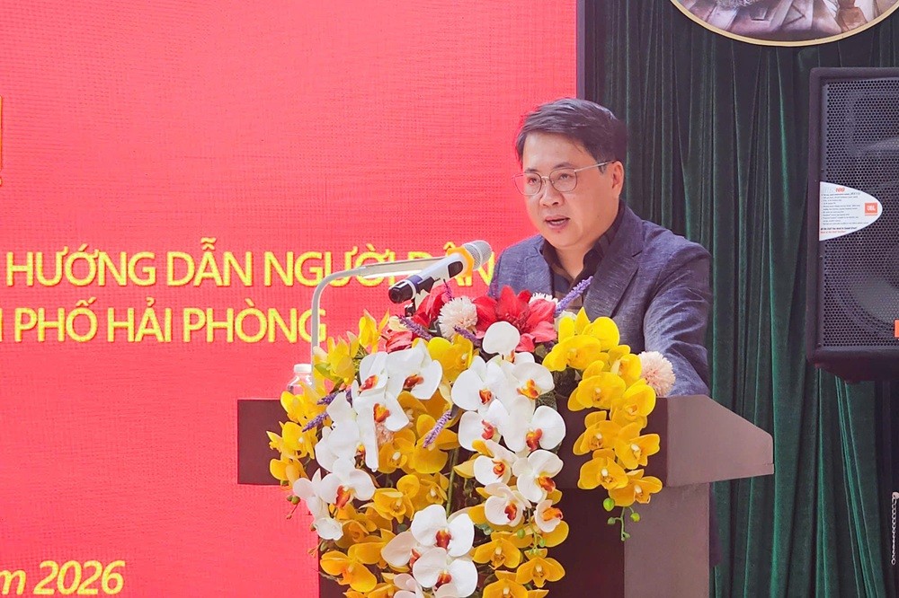 Ông Nguyễn Thành Hưng, Giám đốc Sở Xây dựng Hải Phòng phát biểu tại hội nghị công bố quyết định thành lập Tổ công tác chuyên trách về nhà ở Trang Chủ KL99Com Số 1 Link Đăng Ký KL999