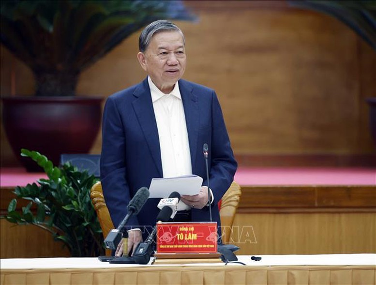 Tổng Bí thư tin tưởng, Quảng Ninh sẽ tiếp tục đi đầu trong hiện thực hóa các chủ trương lớn của Đảng, giữ vững vị thế địa phương phát triển hàng đầu - Ảnh: TTXVN