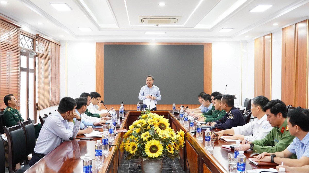 Phó Chủ tịch UBND tỉnh Quảng Trị Lê Đức Tiến phát biểu chỉ đạo tại buổi làm việc