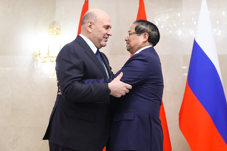 Thủ tướng Phạm Minh Chính và Thủ tướng Liên bang Nga Mikhail Mishustin - Ảnh: VGP/Nhật Bắc Thủ tướng Phạm Minh Chính và Thủ tướng Liên bang Nga Mikhail Mishustin - Ảnh: VGP/Nhật Bắc