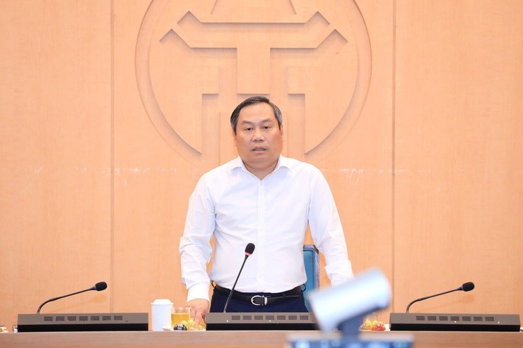Chủ tịch UBND TP. Hà Nội Vũ Đại Thắng chủ trì Hội nghị. Ảnh: Lê Hải