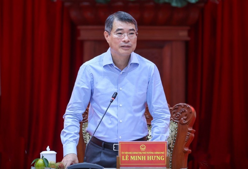 Thủ tướng Lê Minh Hưng phát biểu tại cuộc làm việc với Ban Thường vụ Tỉnh ủy Đồng Tháp - Ảnh: VGP.