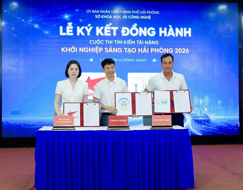 Lễ ký kết đồng hành cuộc thi giữa Công ty cổ phần Kl994 game bài casino hấp dẫn Kl99ok phiên bản mới Sao Đỏ với Sở Khoa học và Công nghệ Hải Phòng; Trung tâm Đổi mới sáng tạo và Ứng dụng khoa học - công nghệ Hải Phòng