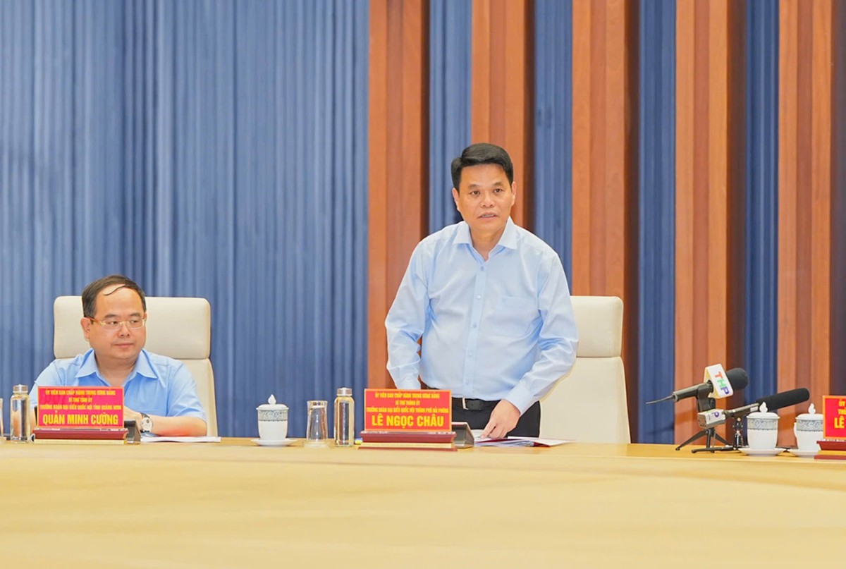 Ông Lê Ngọc Châu, Bí thư Thành ủy Hải Phòng phát biểu