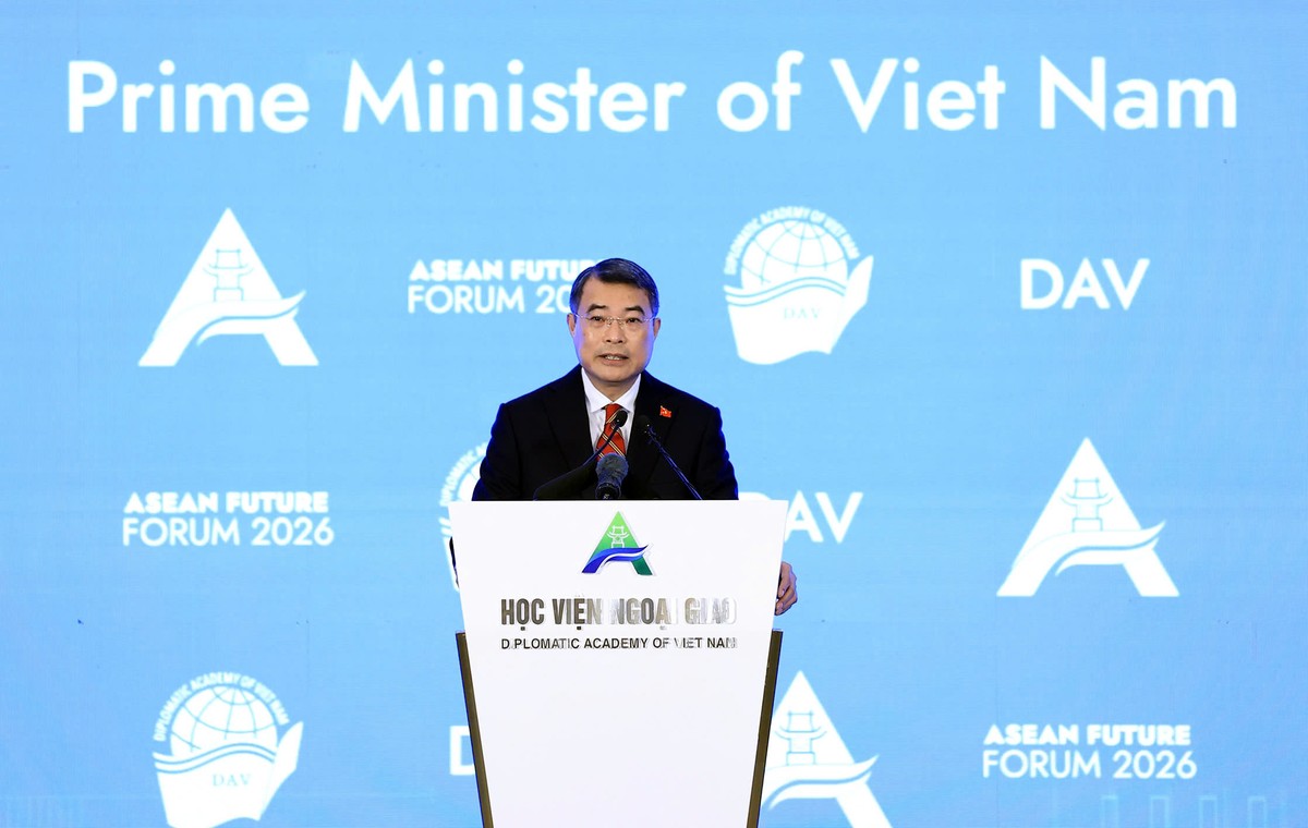 Thủ tướng Lê Minh Hưng phát biểu. Ảnh: Đức Thanh Thủ tướng Lê Minh Hưng phát biểu. Ảnh: Đức Thanh