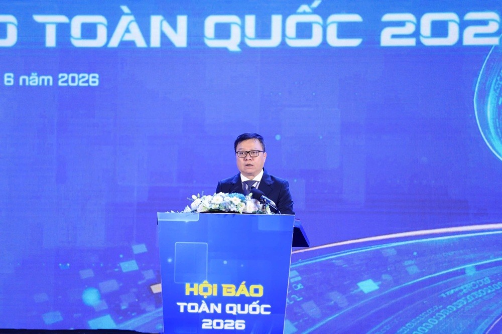 Ông Lê Quốc Minh, Ủy viên Trung ương Đảng, Tổng Biên tập Báo Nhân dân, Phó Trưởng Ban Tuyên giáo và Dân vận Trung ương, Chủ tịch Hội Nhà báo Việt Nam. Ảnh: Đức Thanh