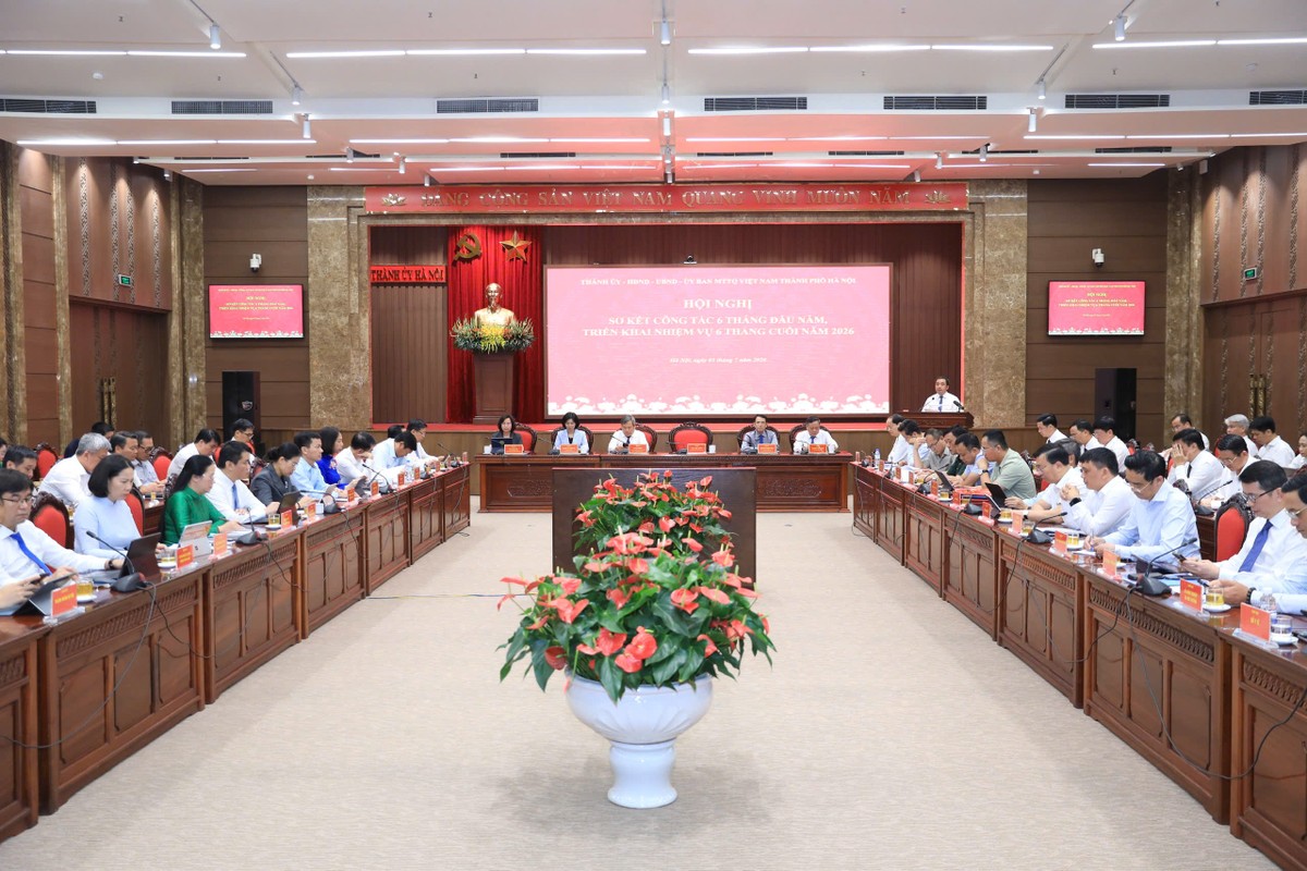 Quang cảnh hội nghị sơ kết công tác 6 tháng đầu năm, triển khai nhiệm vụ 6 tháng cuối năm 2026.