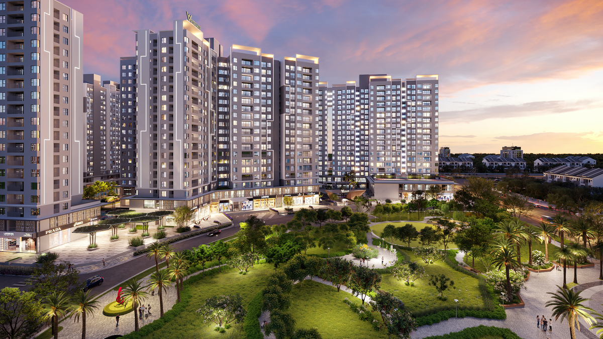 Khu phức hợp Westgate sở hữu mảng xanh rộng lớn. Ảnh phối cảnh