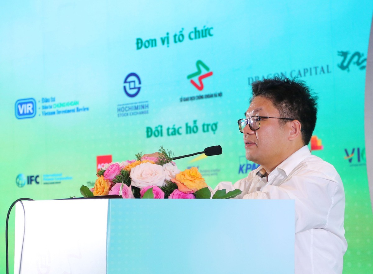 Ông Nguyễn Thành Long, Chủ tịch Hội đồng thành viên Sở giao dịch 99Kl99 link đăng nhập Việt Nam (VNX) phát biểu tại Hội nghị. Ảnh: Lê Toàn