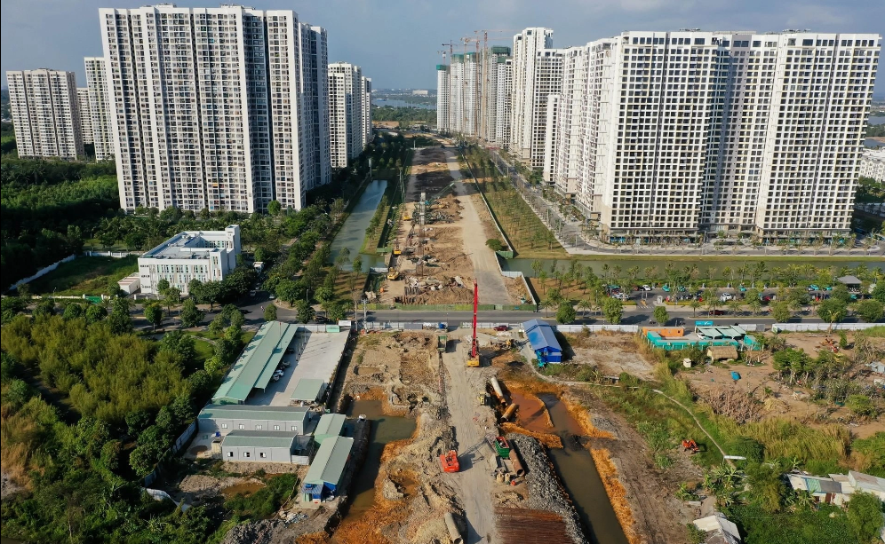 Công trường dự án Vành đai 3 TP HCM đoạn qua TP Thủ Đức