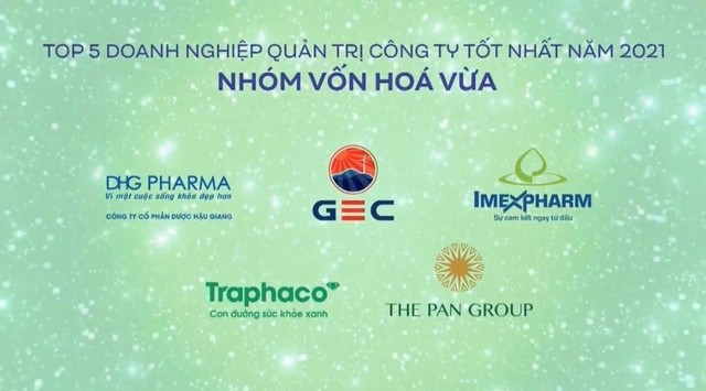 GEC đoạt giải Top 5 Kl991.com World Cup 2026 Chính Thức Quản trị Công ty tốt nhất năm 2021 - nhóm vốn hóa vừa