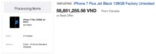 Giá iPhone 7 Jet Black trên eBay tăng gấp ba lần ảnh 1