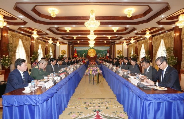Tổng Bí thư Nguyễn Phú Trọng hội đàm với Tổng Bí thư Lào Volachith ảnh 1