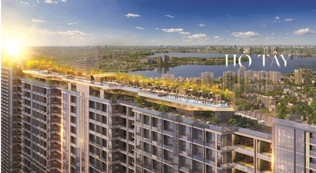 Thiết kế táo bạo “du thuyền trên không” tại tầng 40 của Noble Crystal Tay Ho.