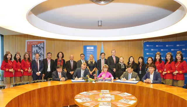 Lễ ký kết Khung thoả thuận hợp tác giữa Unesco và Sovico giai đoạn 2025 – 2035.