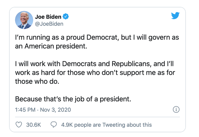 Ông Biden cập nhật trạng thái trên Twitter Ông Biden cập nhật trạng thái trên Twitter