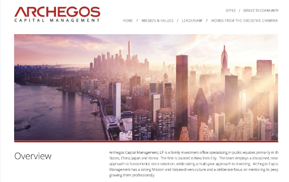 Archegos Capital Management, văn phòng giao dịch của gia đình Bill Hwang là người đứng sau các lệnh bán bất ngờ.